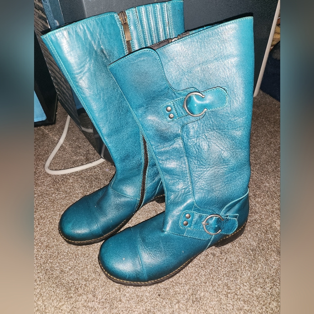 Teal Jafa leather boots